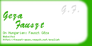 geza fauszt business card